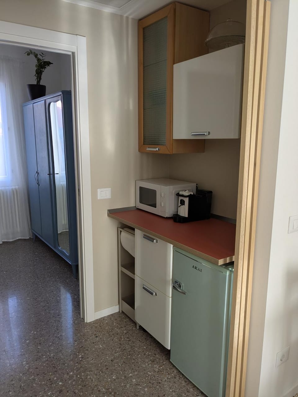 Kitchen or kitchenette, stove, toaster