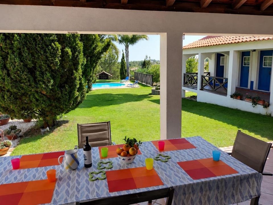Patio, Dining area, Garden view, Pool view