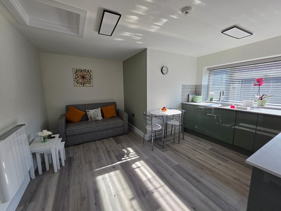 Living room, kitchen