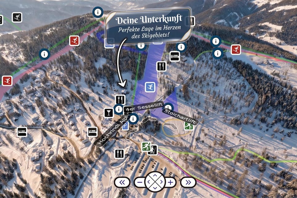 Property building, Winter, Mountain view, Location