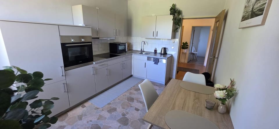 Kitchen or kitchenette, Dining area, dishwasher, stove