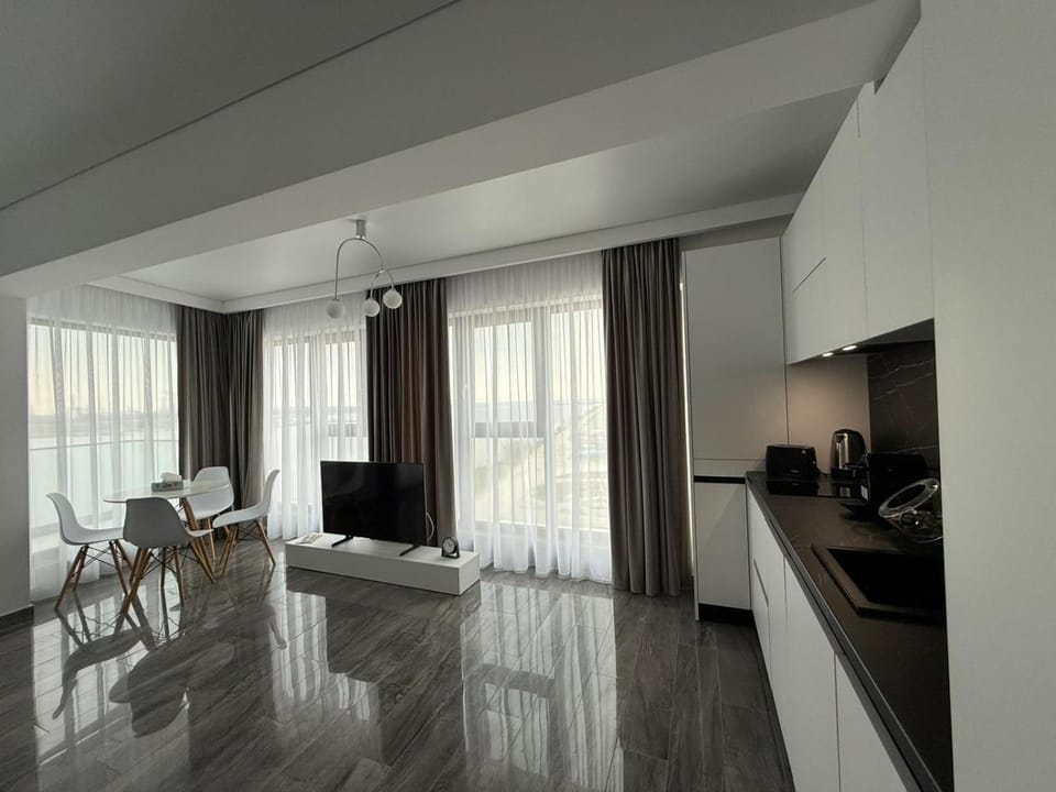 TV and multimedia, Kitchen or kitchenette, Living room, Seating area, Dining area