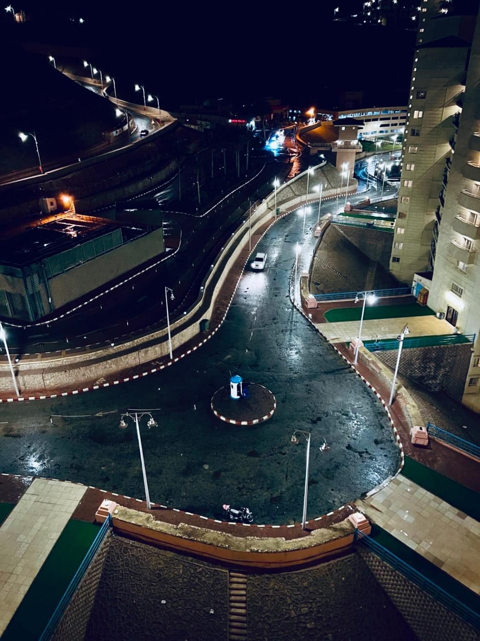 Night, Neighbourhood, Bird's eye view, City view, Pool view, Street view, Swimming pool, Location