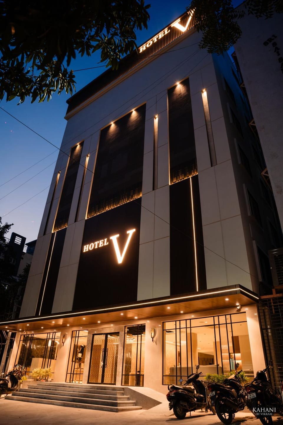 Property building, Night, Parking