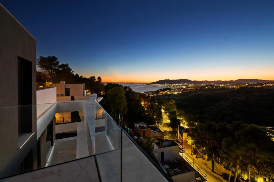 Property building, Night, Sea view