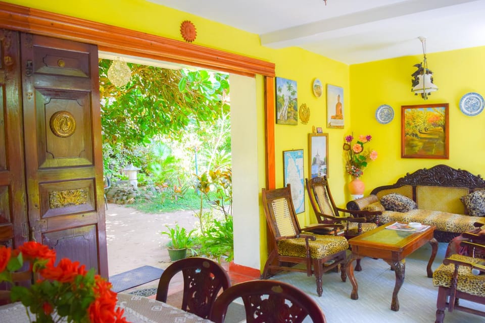 Living room, Seating area, Garden view