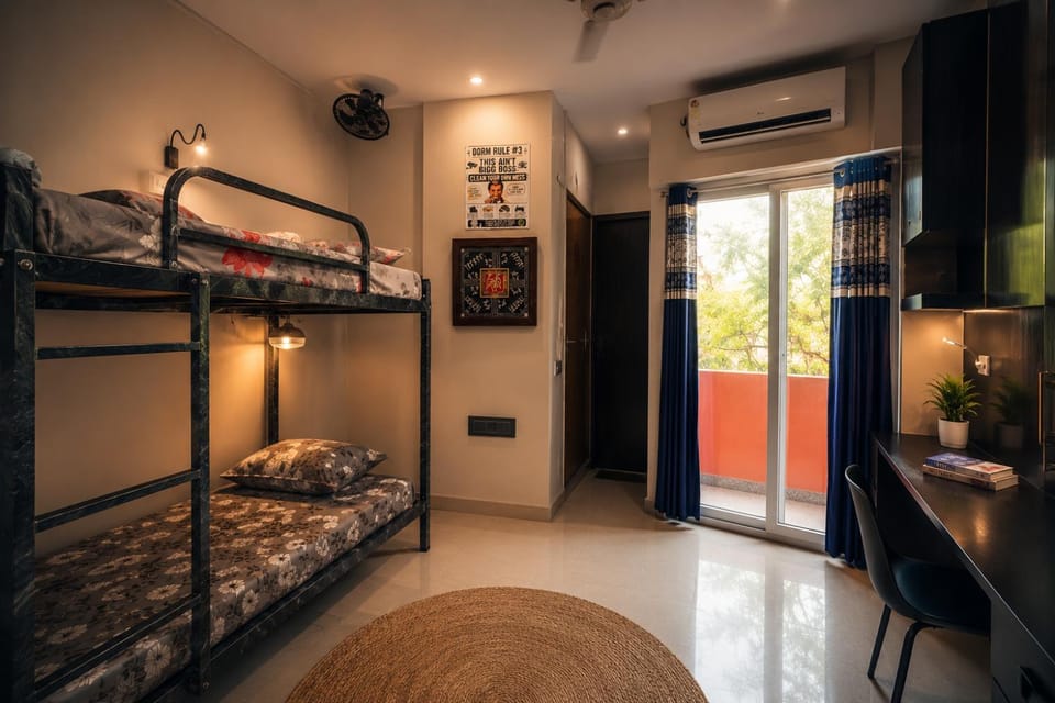Bed, air conditioner
