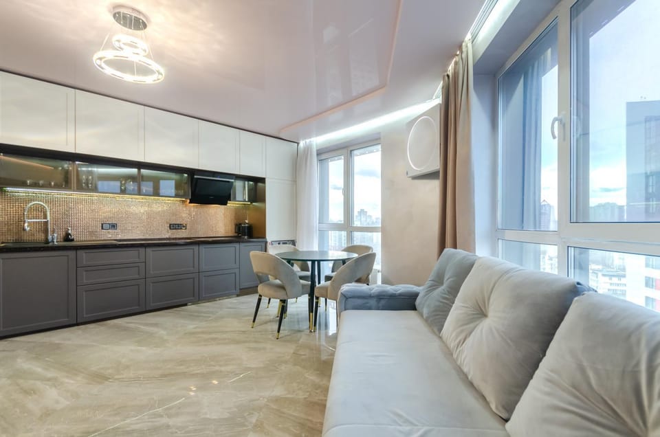 Living room, Seating area, Dining area, air conditioner