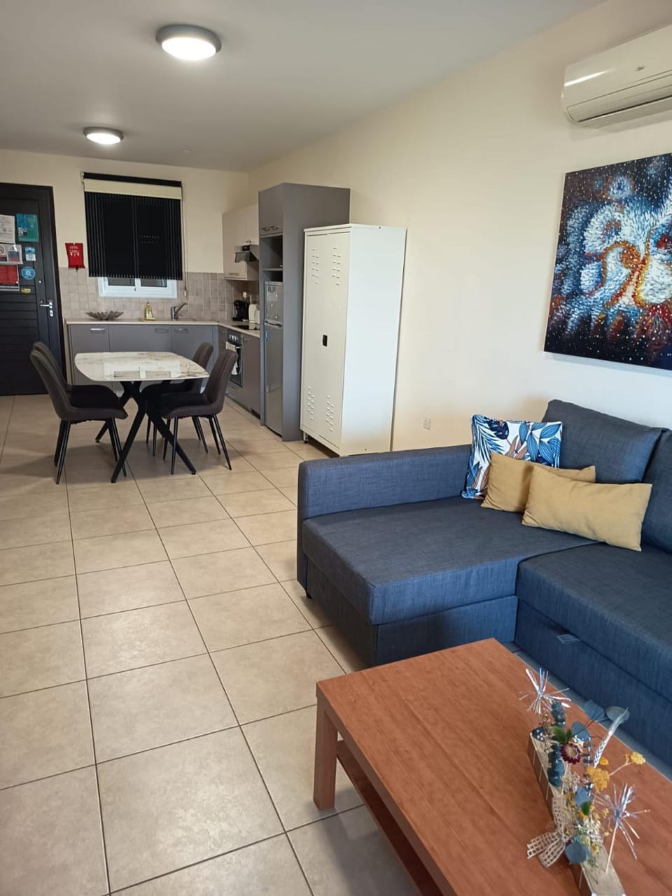 Living room, kitchen