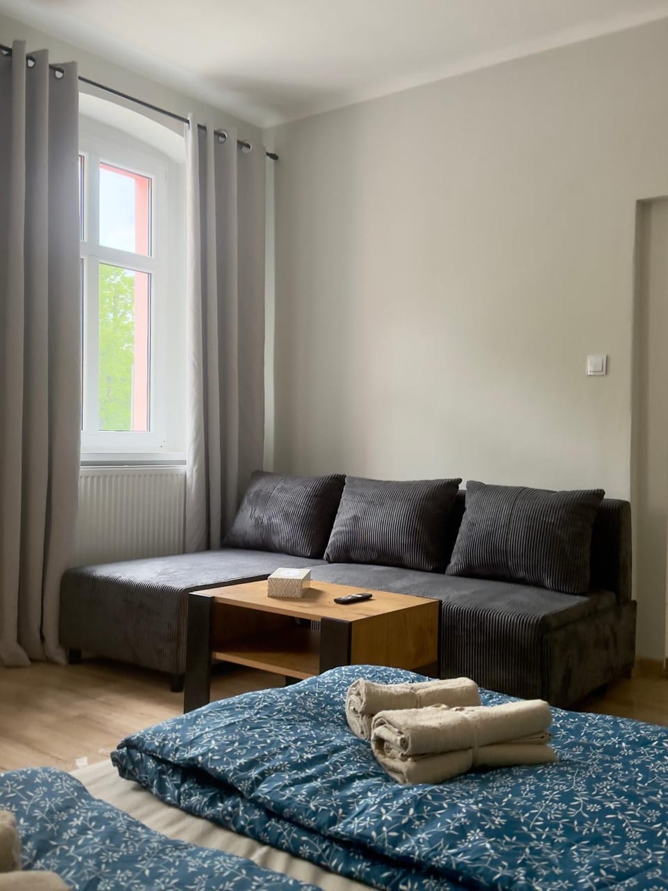 Bed, Living room, Photo of the whole room, Seating area, Bedroom