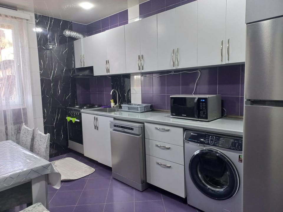 Kitchen or kitchenette, dishwasher, oven, stove, washing machine