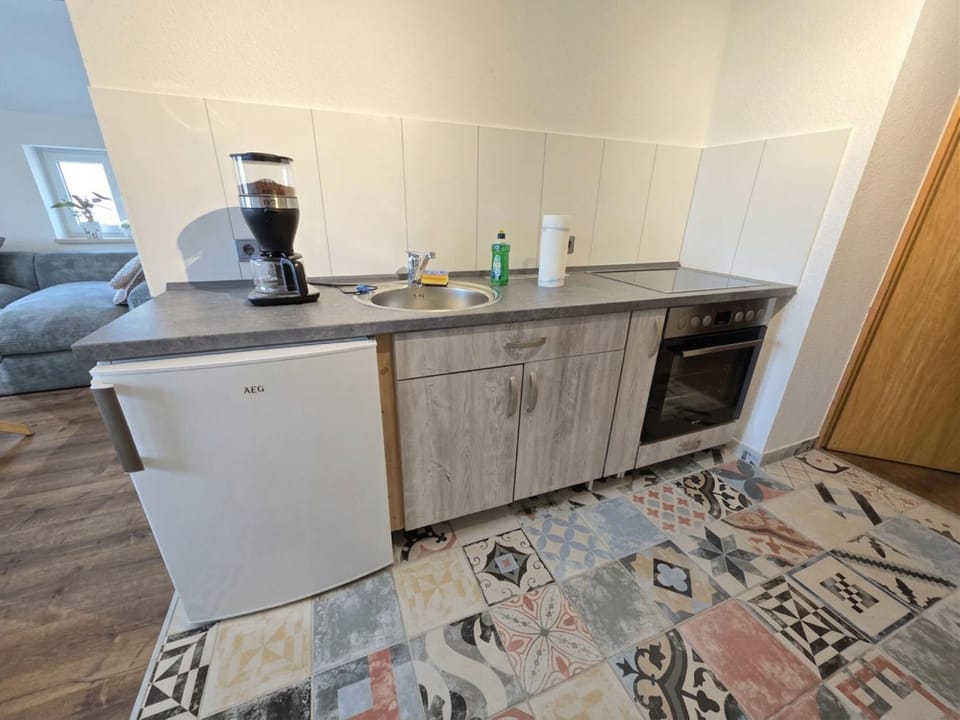 Kitchen or kitchenette, stove, kitchen