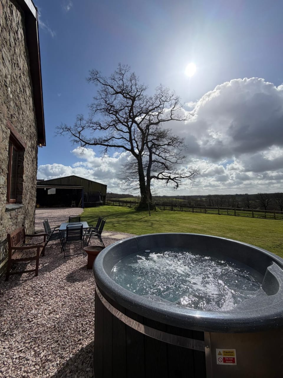 Property building, Patio, Hot Tub, View (from property/room), Garden view