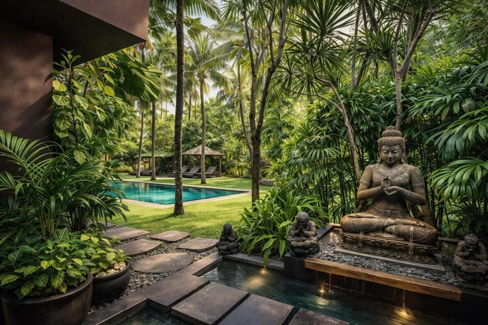 Facade/entrance, Natural landscape, Garden, Swimming pool