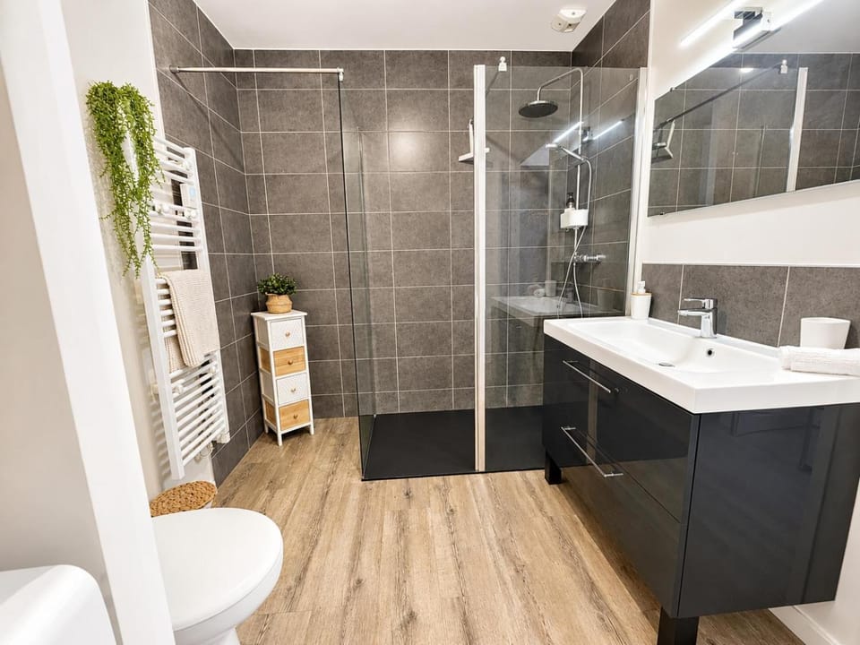 Shower, Toilet, towels