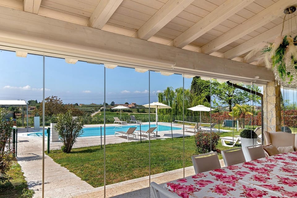 Property building, Living room, Swimming pool
