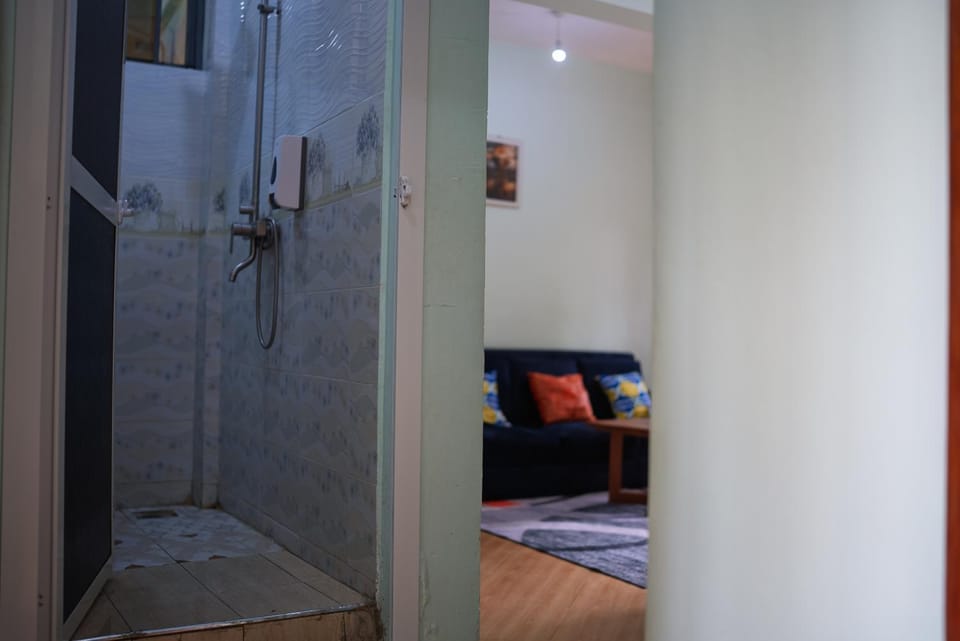 Shower, Bathroom, Living room, Seating area