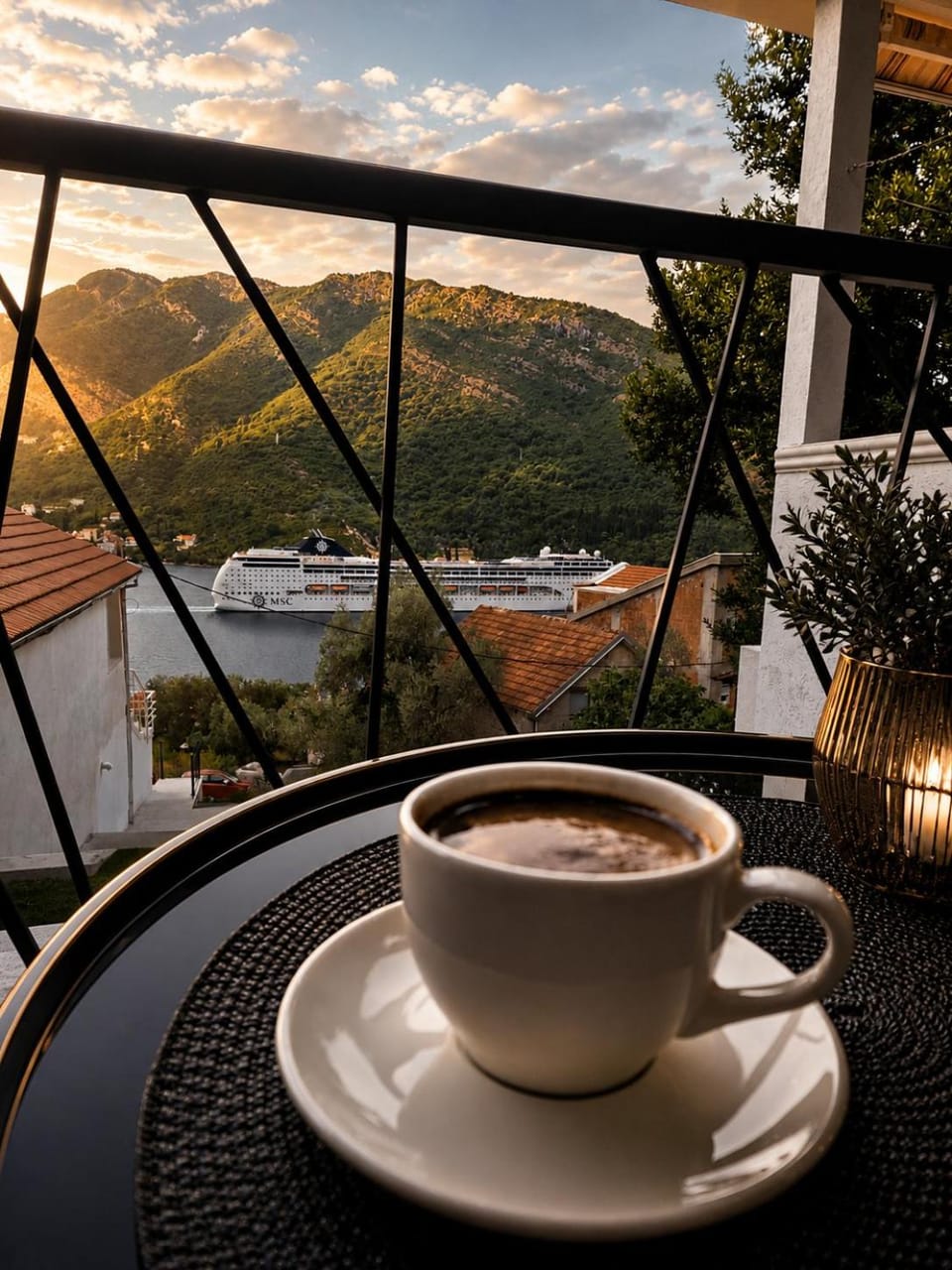 Natural landscape, View (from property/room), Balcony/Terrace, Sunset