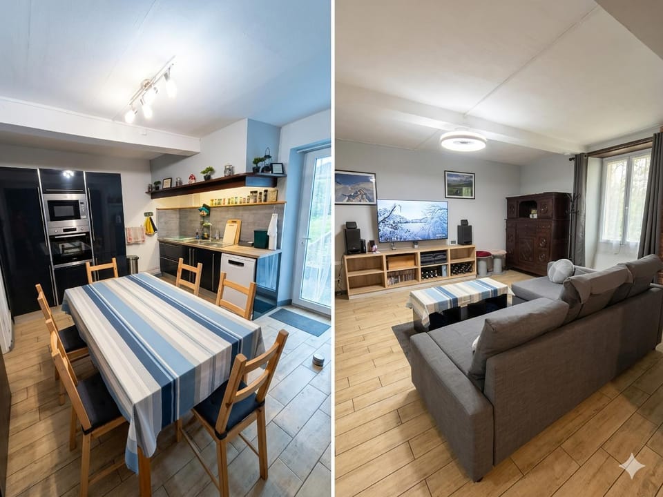 TV and multimedia, Living room, dishwasher, microwave, oven, stove, kitchen