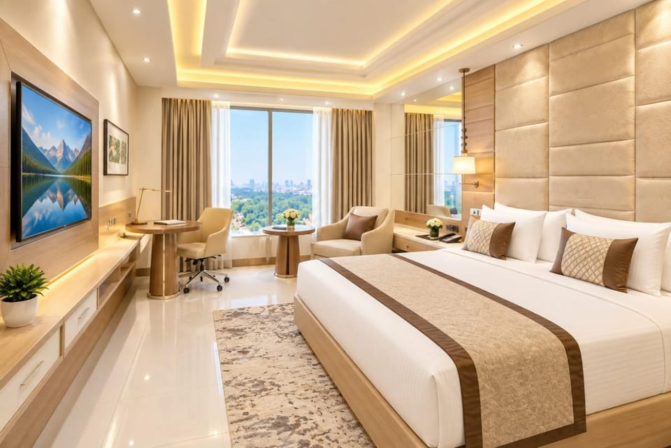 Bed, TV and multimedia, Living room, Photo of the whole room, Seating area, Bedroom