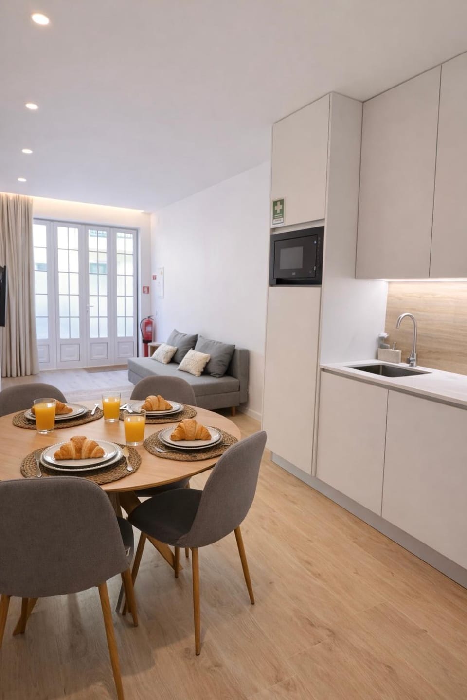 Kitchen or kitchenette, Living room, Dining area