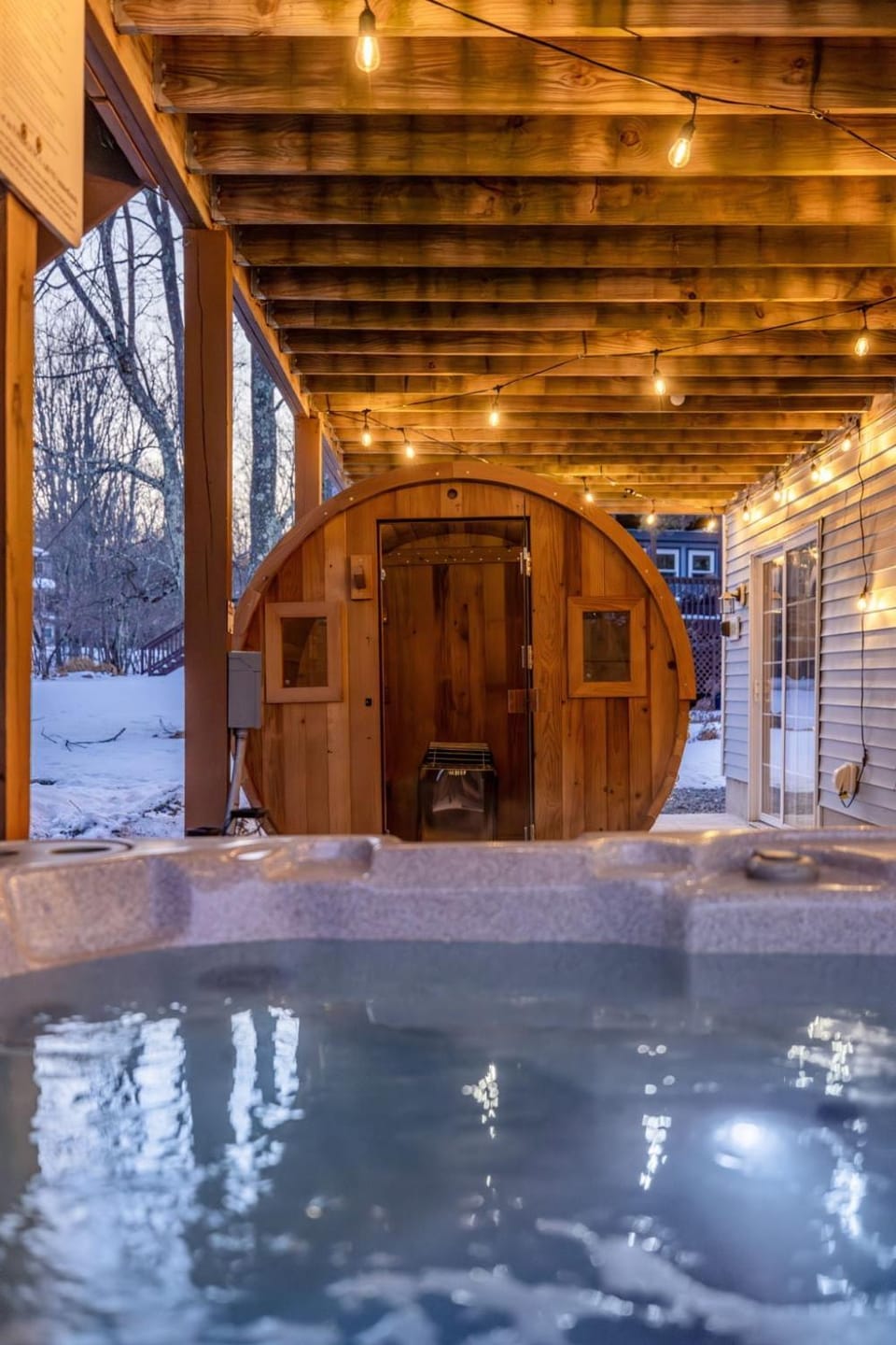 Emberwood Retreat Pickleball Spa Sauna Theater Games Chalet in Tunkhannock Township