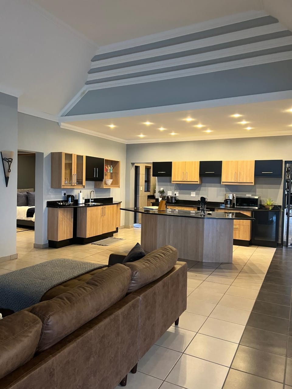 Living room, kitchen