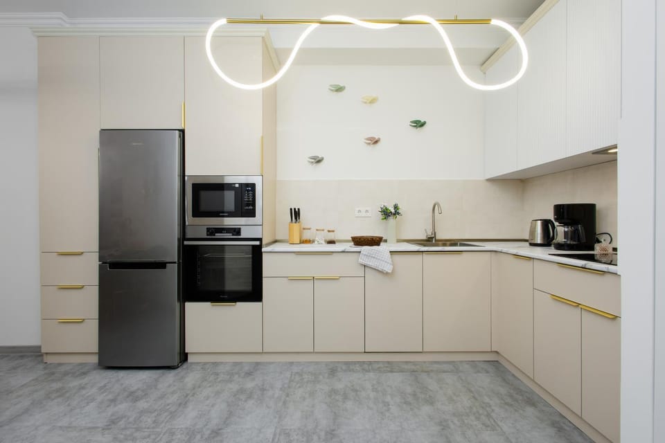 Kitchen or kitchenette, dishwasher, stove