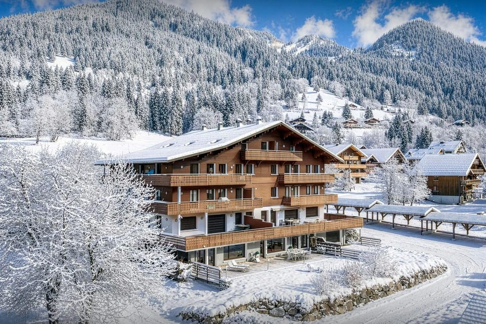 Property building, Day, Natural landscape, Winter, Mountain view