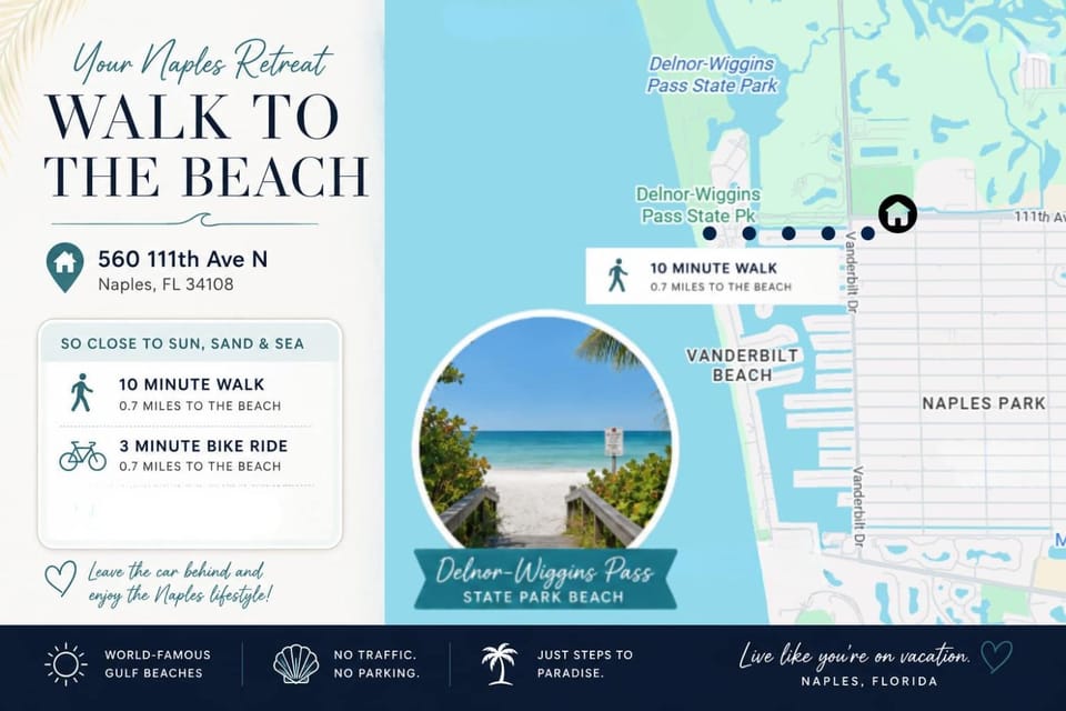The Flamingo Retreat - Resort Pool - Walk to Beach House in Naples Park