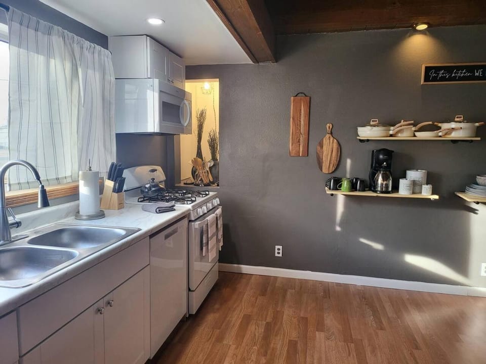 dishwasher, microwave, stove