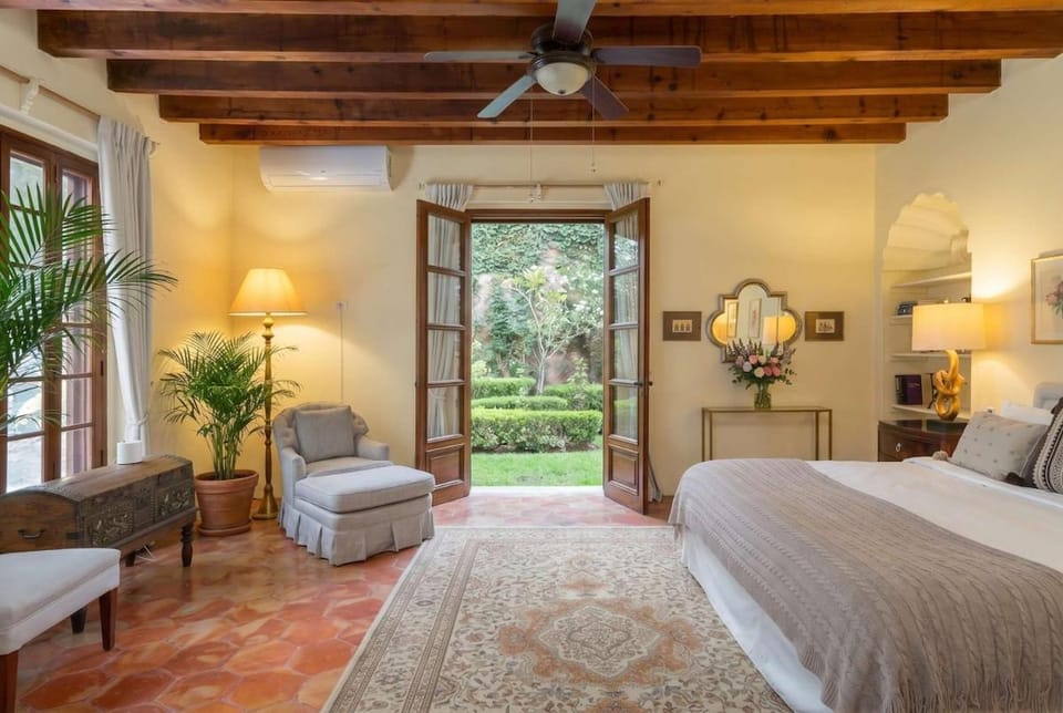 Patio, Bed, Garden, Seating area, Bedroom, Garden view