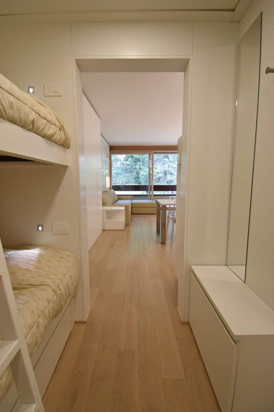 Photo of the whole room, bunk bed