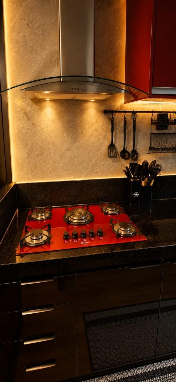 Kitchen or kitchenette, Food and drinks, stove