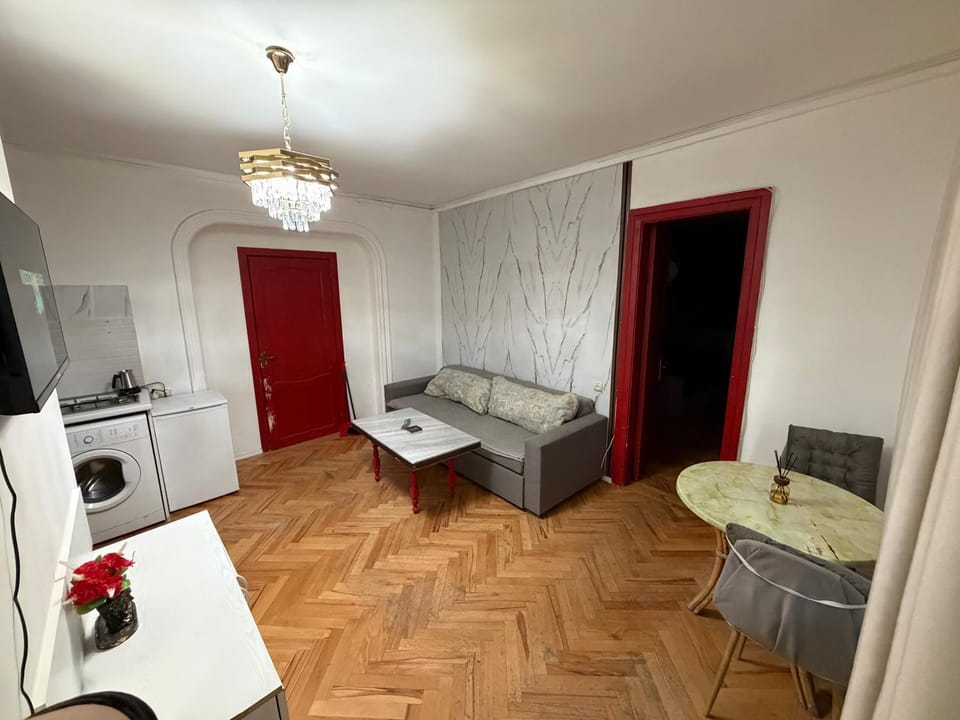 Kitchen or kitchenette, Living room, Photo of the whole room, Seating area, washing machine