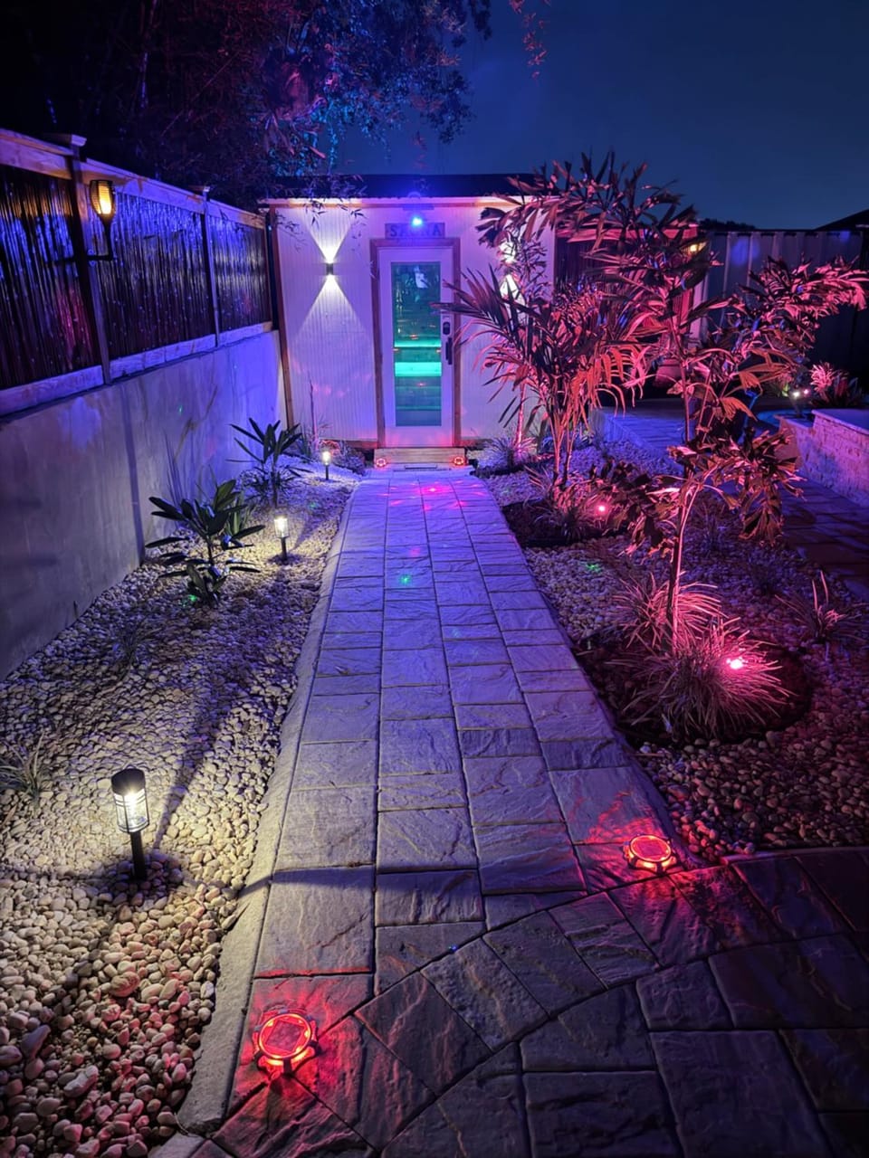 Property building, Night, Garden view