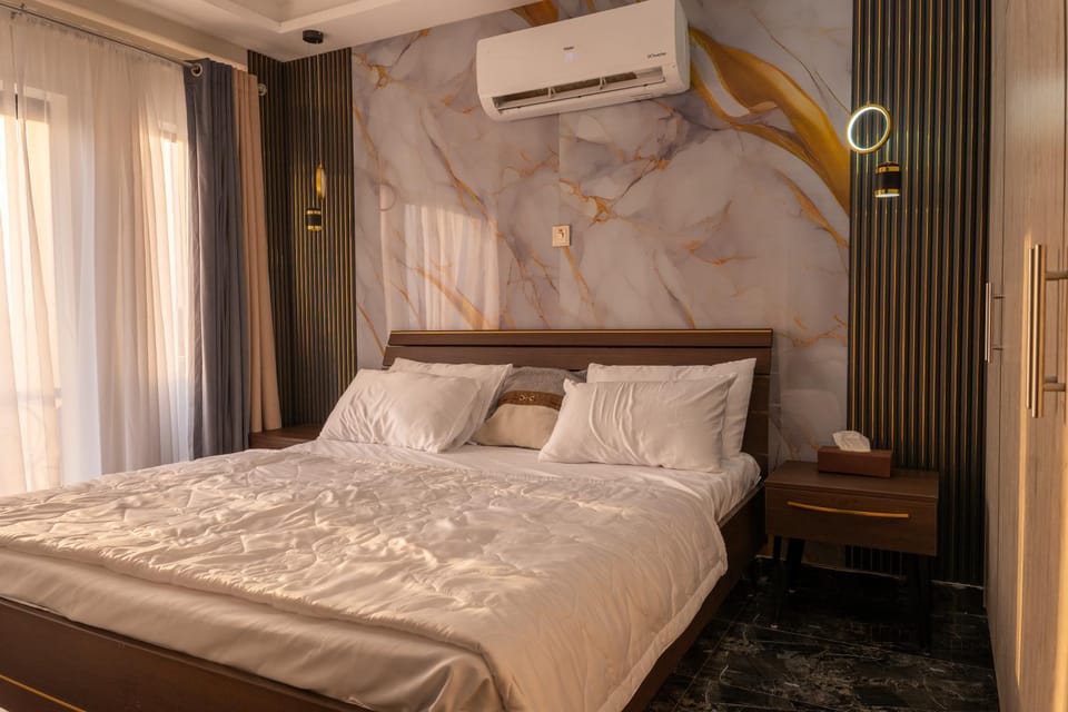Bed, Photo of the whole room, Bedroom, air conditioner