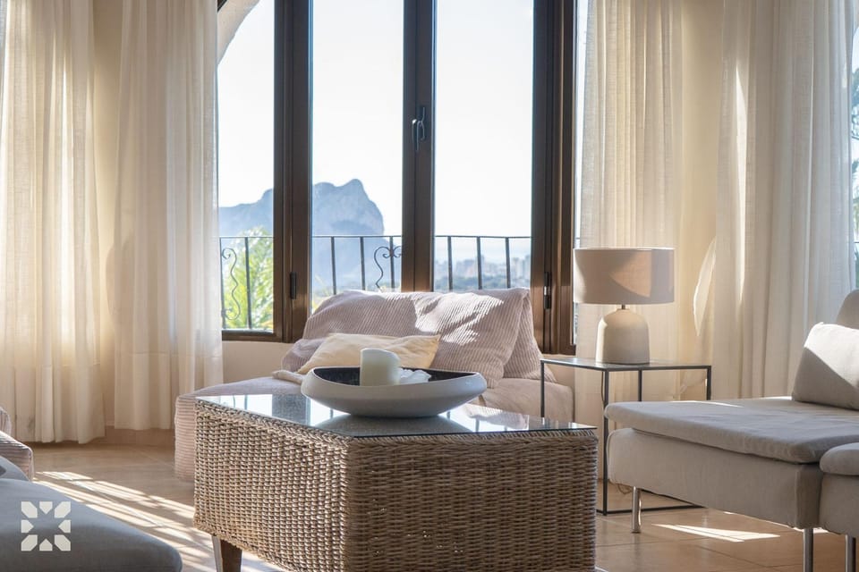 Natural landscape, Living room, Seating area, Mountain view