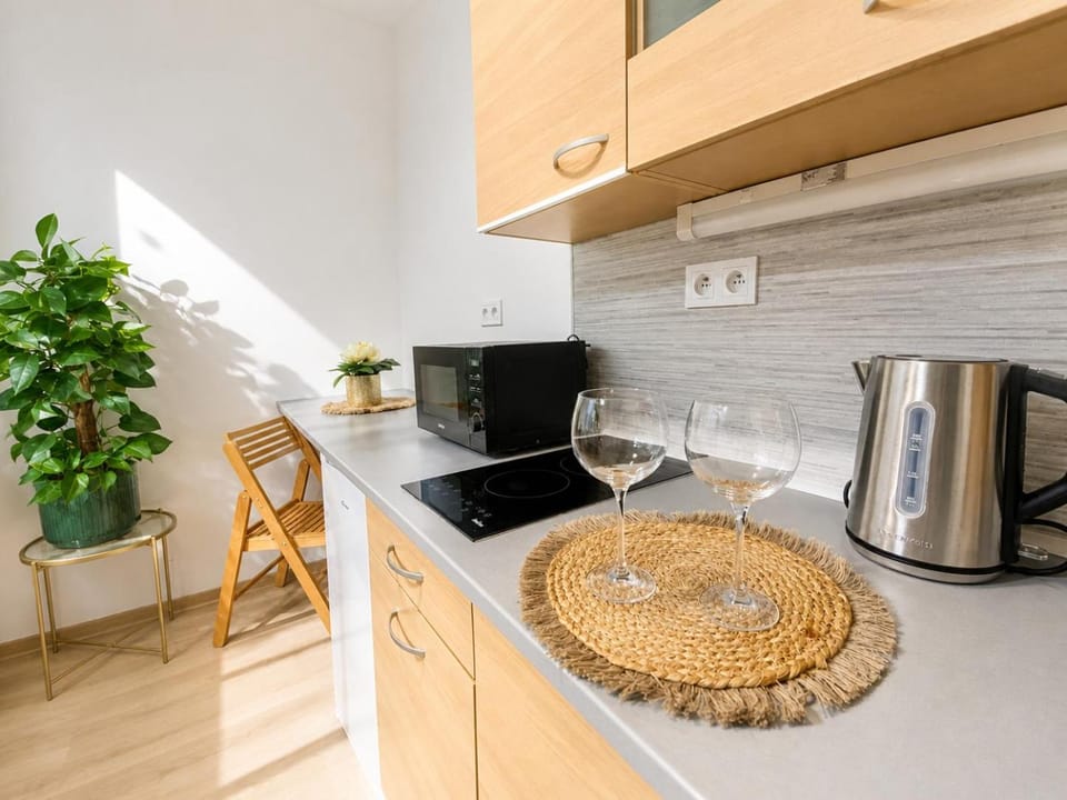Coffee/tea facilities, Kitchen or kitchenette, microwave, stove