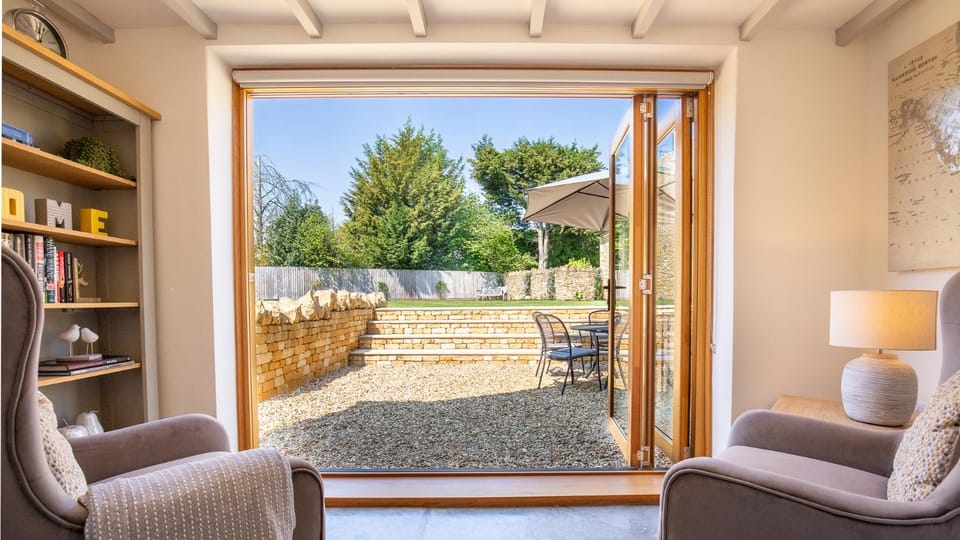 Living room, Seating area, Garden view