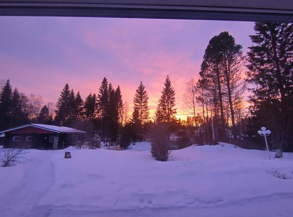 Natural landscape, Winter, Sunset