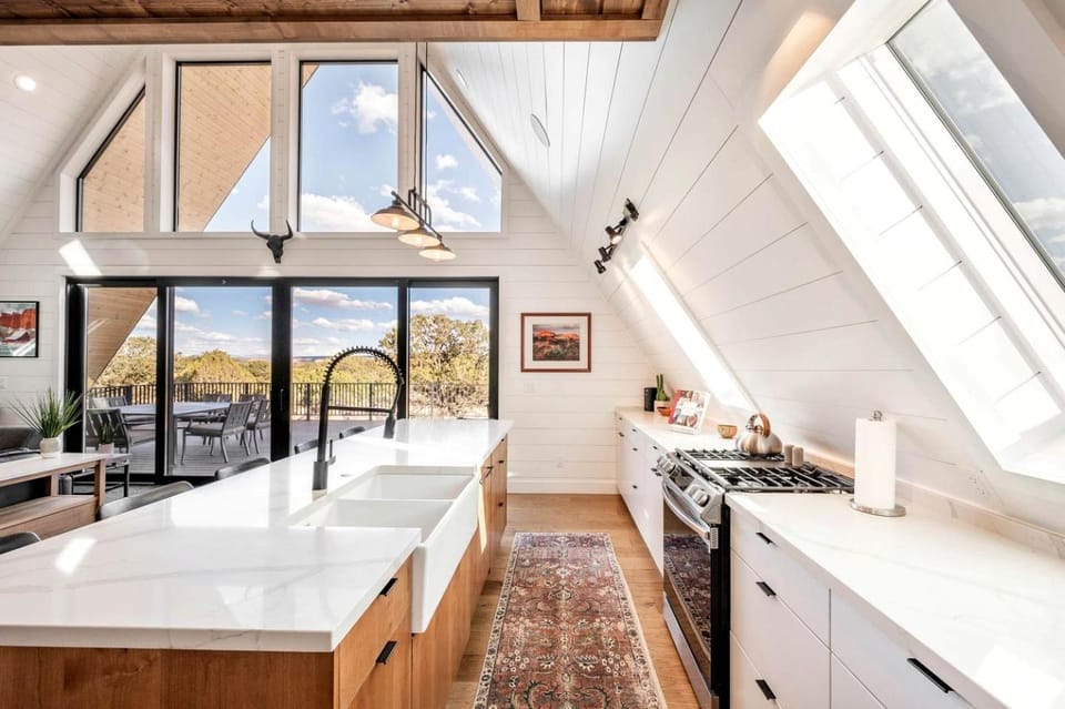 Experience Pure Glamping on this A-frame Placed in the Middle of the Desert in Wayne County, Utah Chalet in Capitol Reef