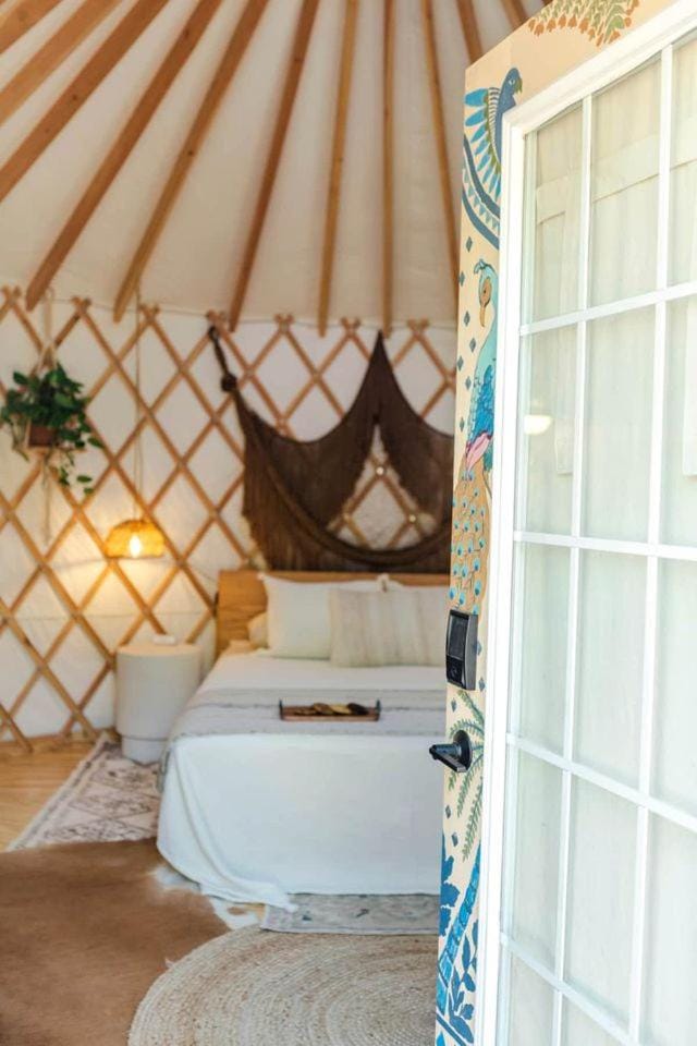 Colorful and Fully Equipped Yurt by Lake Travis For an Unforgettable Lakeway Glamping Escape, Texas Luxury tent in Lake Travis