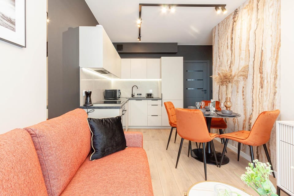 Kitchen or kitchenette, Living room, Seating area, Dining area, dishwasher, stove, toaster