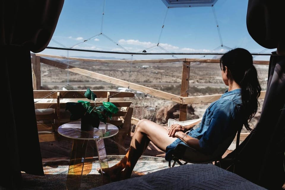 Impressive Dome with Great Panoramic Desert Views in Terlingua, Texas Luxury tent in Big Bend National Park