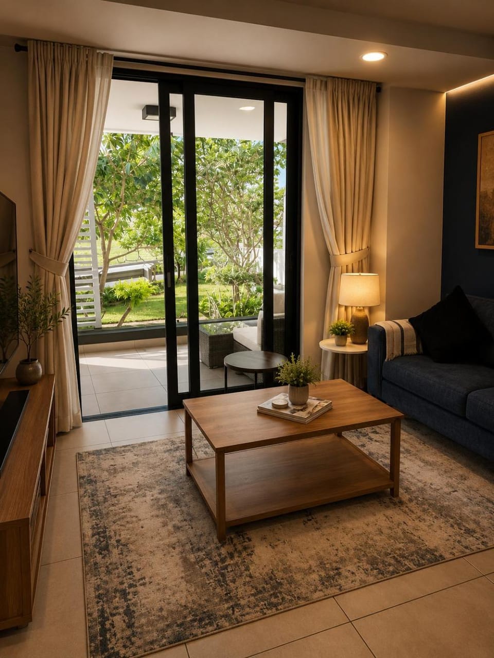 Garden, TV and multimedia, Balcony/Terrace, Living room, Garden view