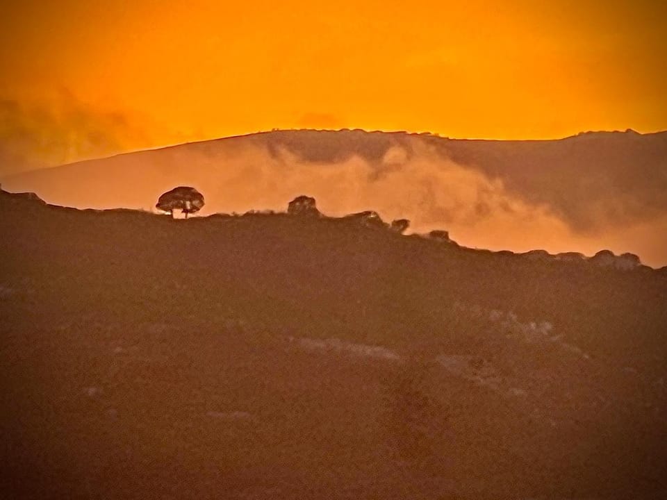 Natural landscape, Mountain view, Sunset