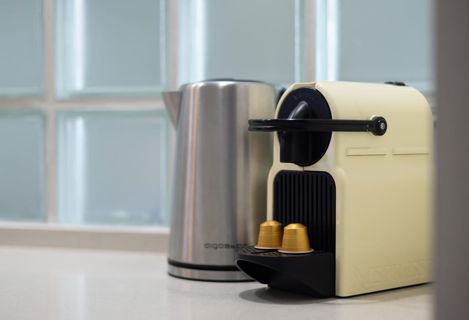 Kitchen or kitchenette, toaster