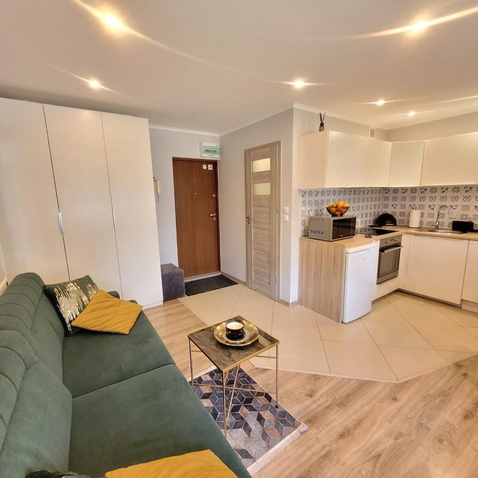 Bed, Kitchen or kitchenette, Living room, Seating area, stove
