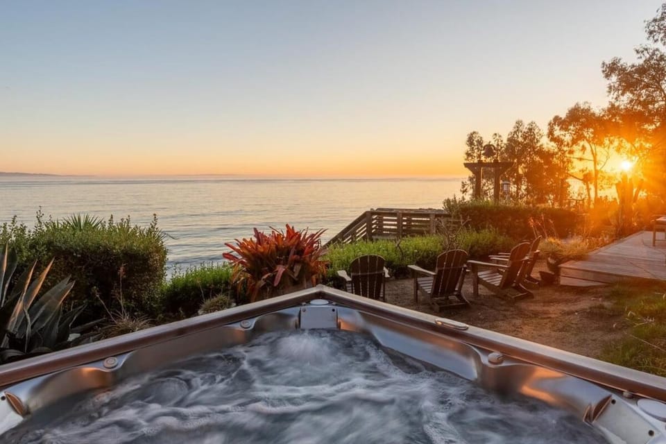 Gated Oceanfront Villa | Private Beach Steps + Spa House in Goleta